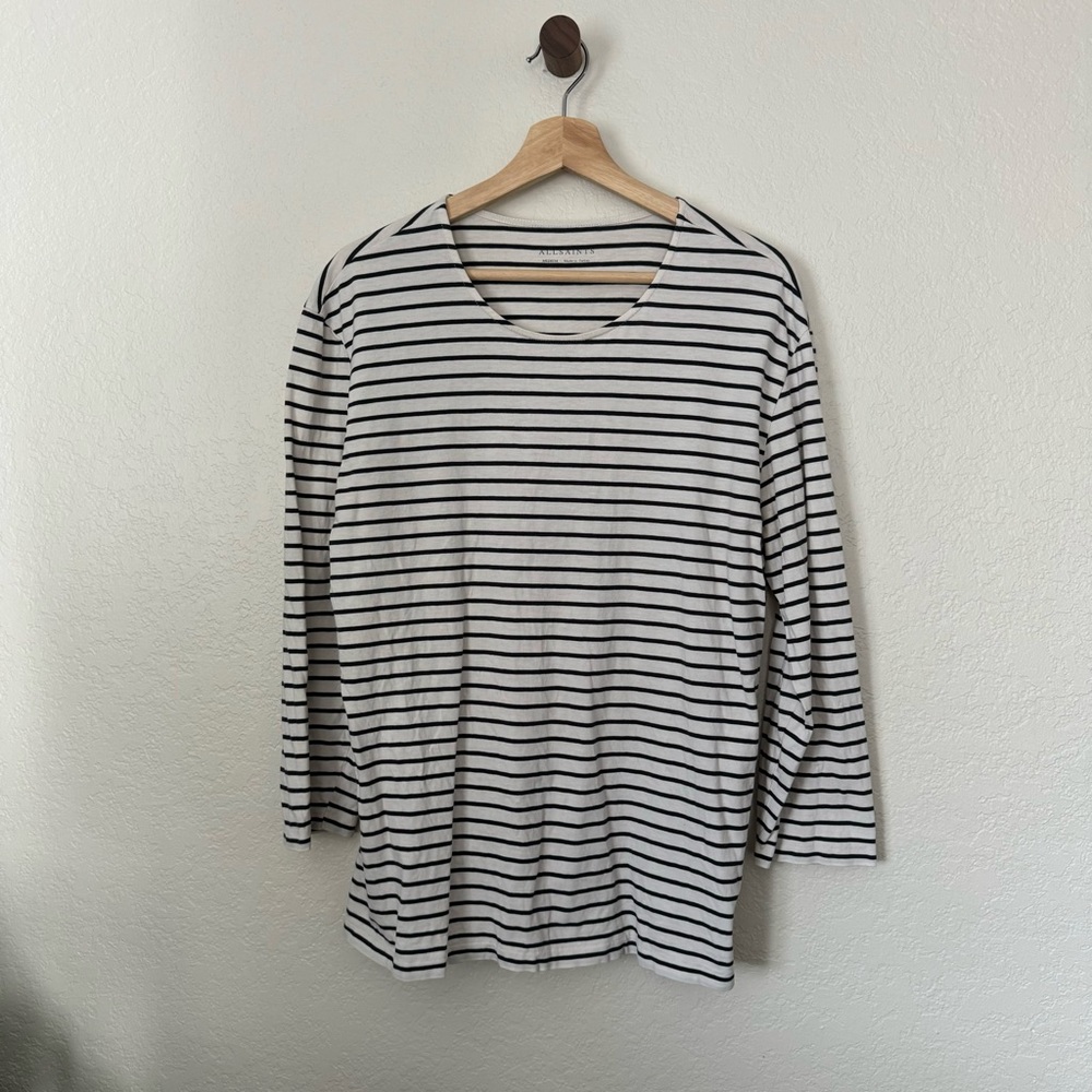 ALLSAINTS 3/4 Sleep Striped Shirt